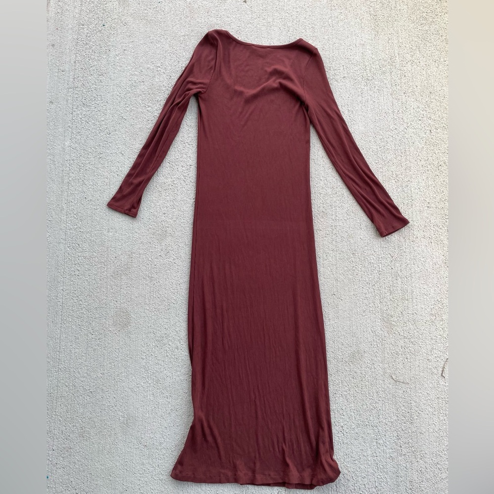 Hatch Long Sleeve Maxi Dress in Deep Rust - Picture 5 of 5